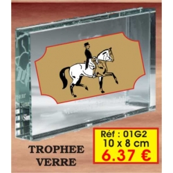 Trophée VERRE : Réf. 01G2 - 10 x 8 cm
