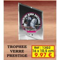 TROPHEE VERRE PRESTIGE : REF. 13G2 - 16 x 10,5 CM
