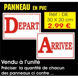 Réf. ADE - Panneau DEPART - ARRIVEE (30 x 20 cm)