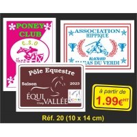 Plaque PVC Réf. 20