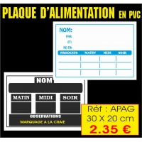 Réf. APAG - plaque alimentation ( 30 x 20 cm)