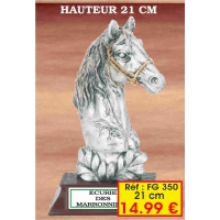 Trophée TETE Cheval  : Réf.FG350- 21 cm