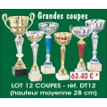 Réf. DT12 - LOT DE 12 COUPES hauteur moyenne 28 cm