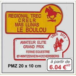 Plaque métal réf : PMZ ( 20 x 10 cm)
