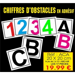 Réf. ACA - Chiffres obstacles ADHESIFS (20 x 20 cm)