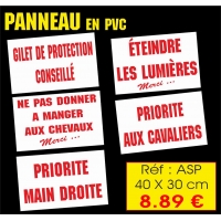 Réf. ASP - PANNEAU D'INDICATION 40 X 30 CM