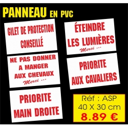 Réf. ASP - PANNEAU D'INDICATION 40 X 30 CM